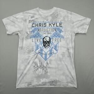 Affliction Chris Kyle Graphic Tee Mens Large Skull Tactical Patriotic Shirt MMA